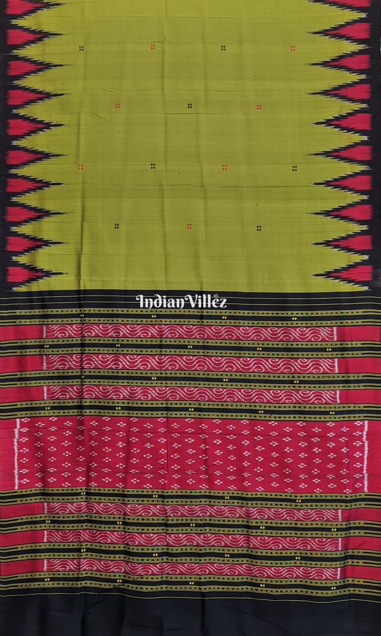 Olive Green Odisha Handloom Khandua Silk Saree