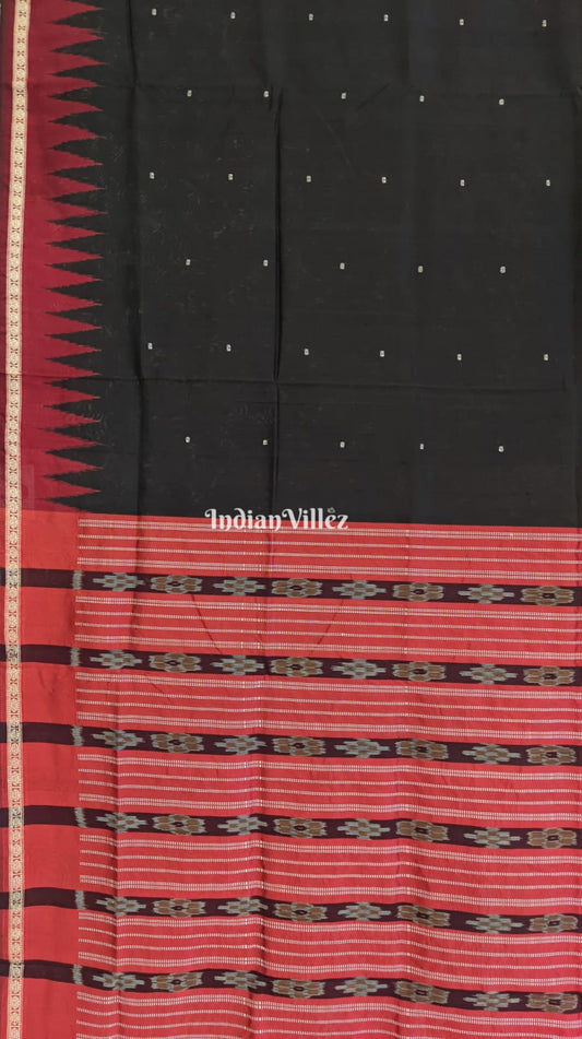 Black Bomkai Sambalpuri Silk Saree