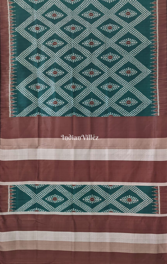 Bottle Green Tarabali Odisha Ikat Contemporary Silk Saree