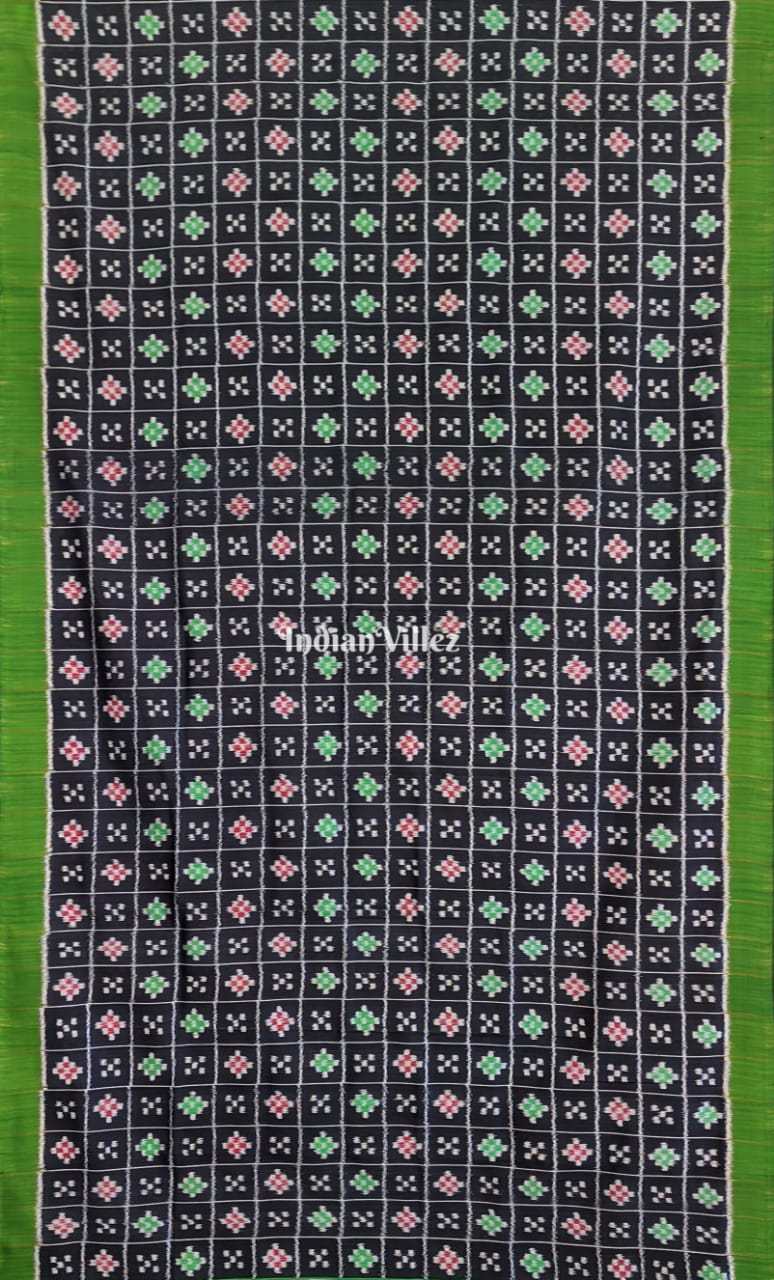 Black Green Contemporary Body Pasapali Silk Saree