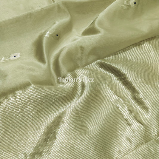 Mint Green Pure Chanderi Silk Saree