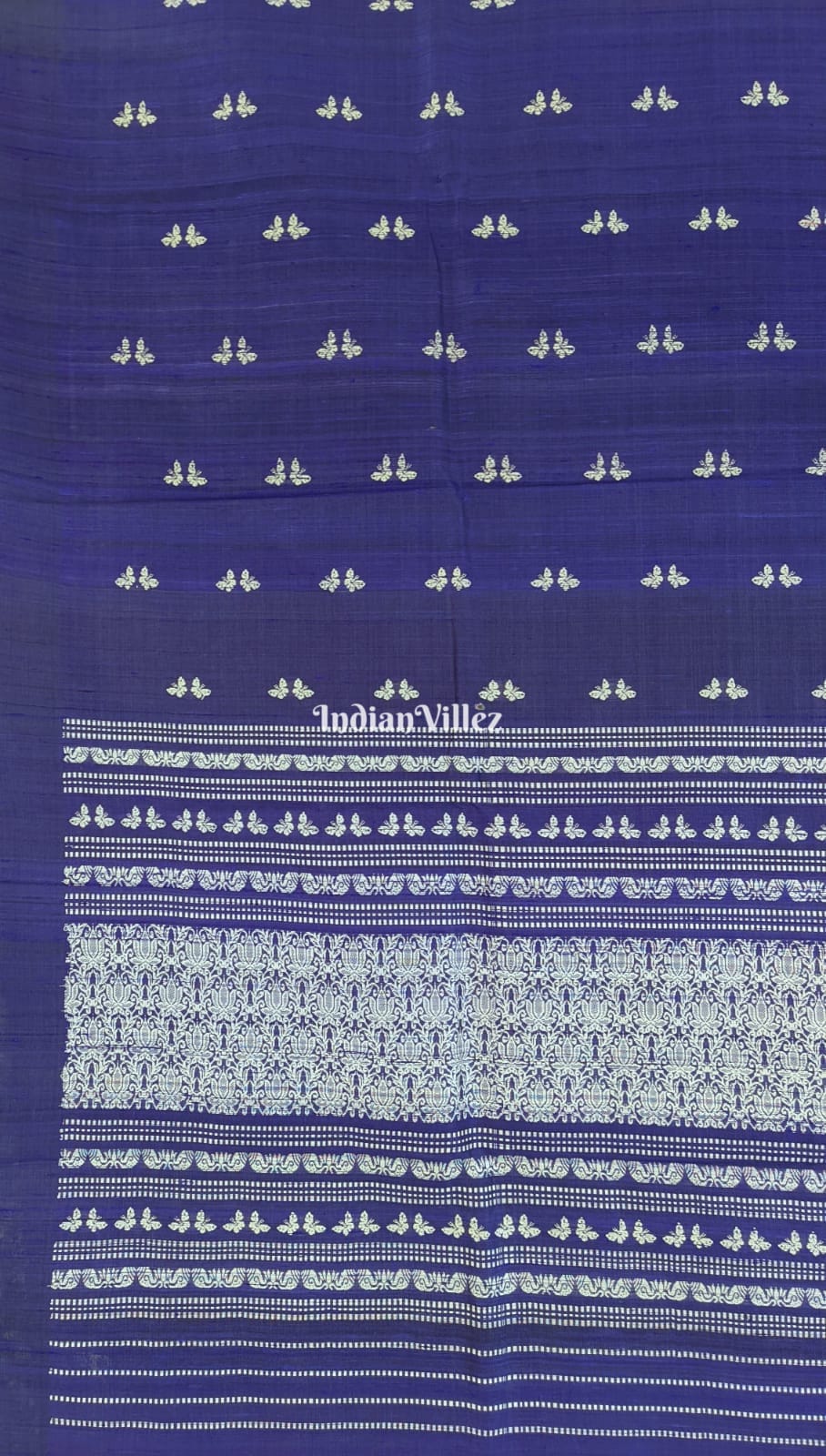 Violet Butterfly Design Gopalpur Tussar Silk Saree