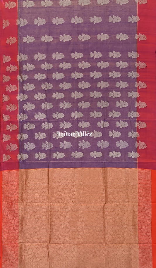 Golden Purple South Handloom Venkatagiri Silk Saree