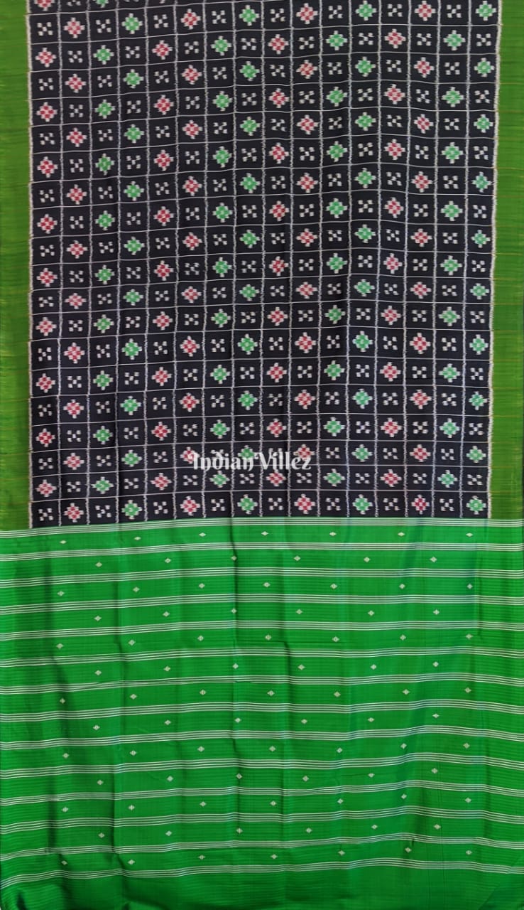 Black Green Contemporary Body Pasapali Silk Saree