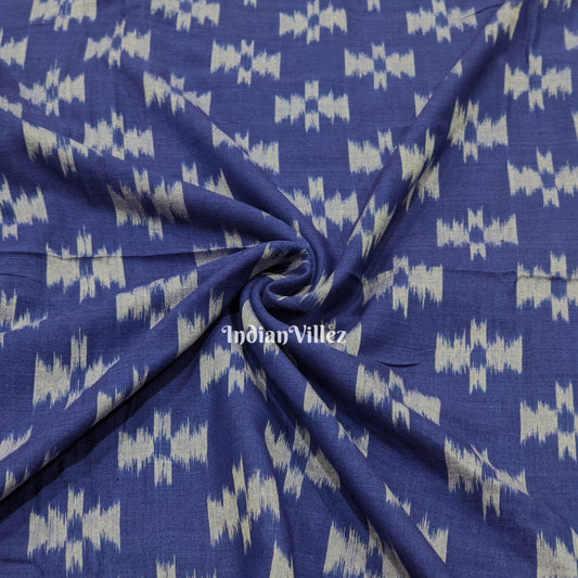 Royal Blue Sambalpuri Ikat Cotton Fabric