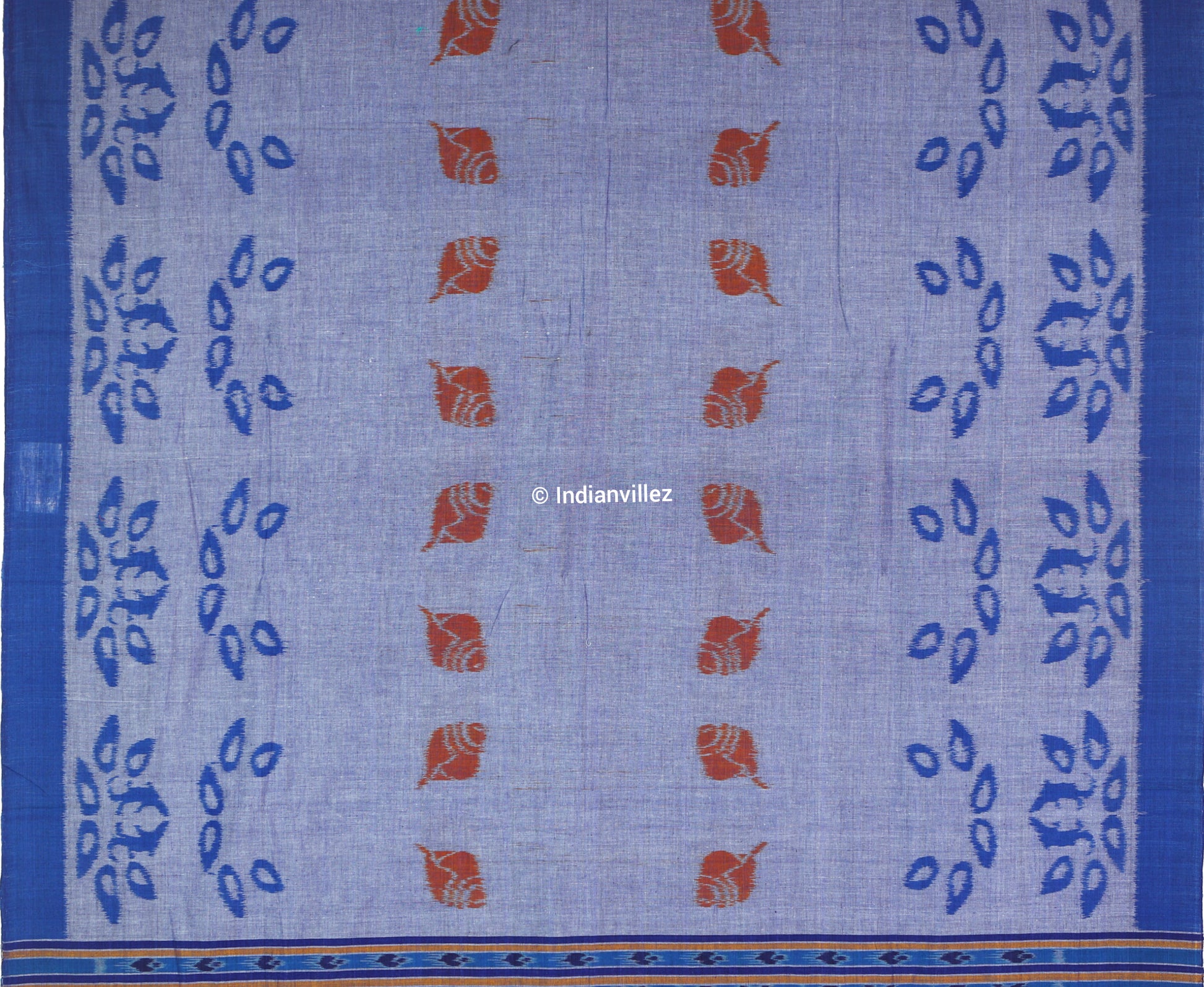 Blue Ocean Contemporary Odisha Handloom Cotton Ikat Saree