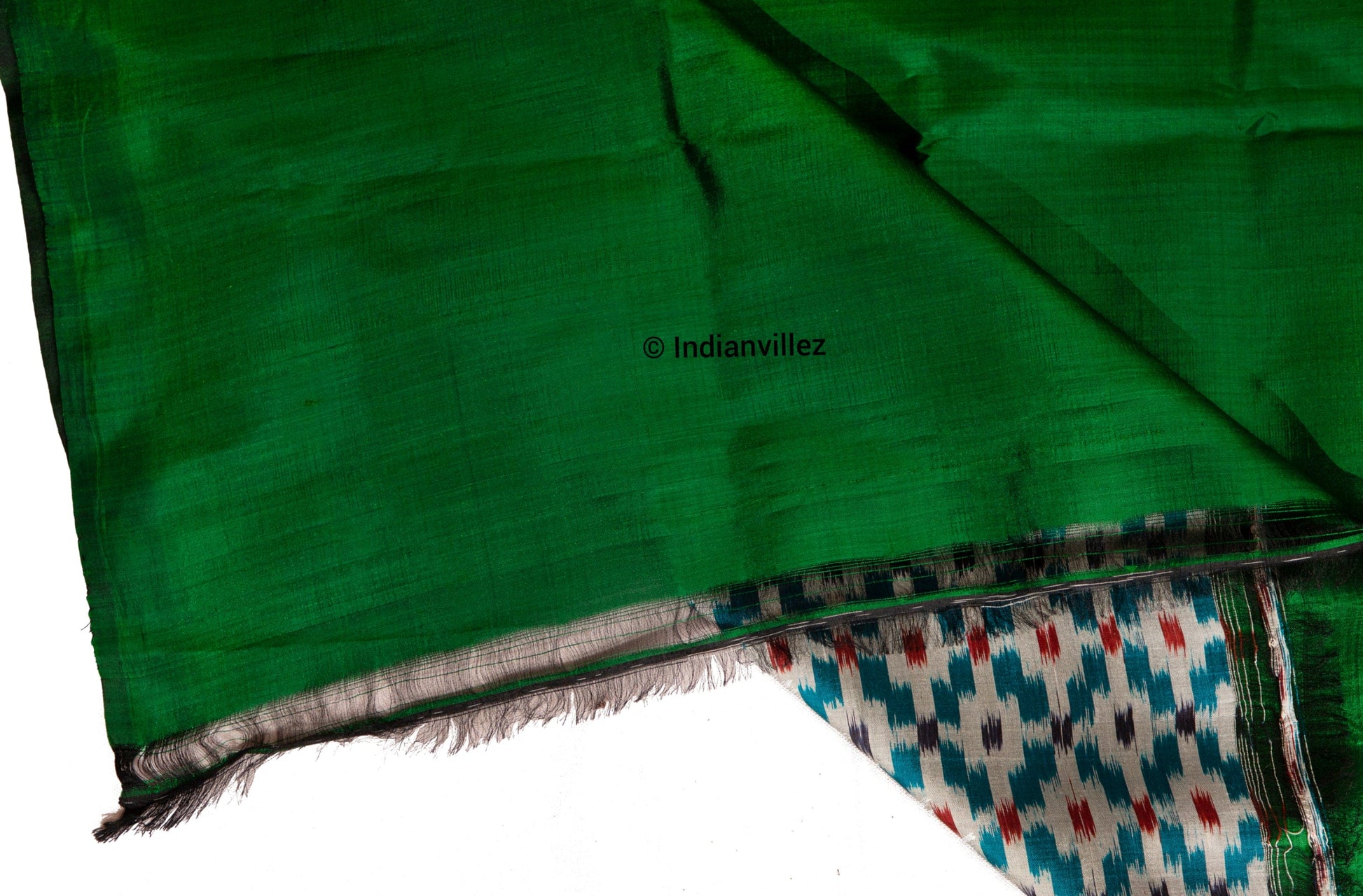 Aqua green contemporary pasapali with scenery anchal Odisha Handloom Silk saree