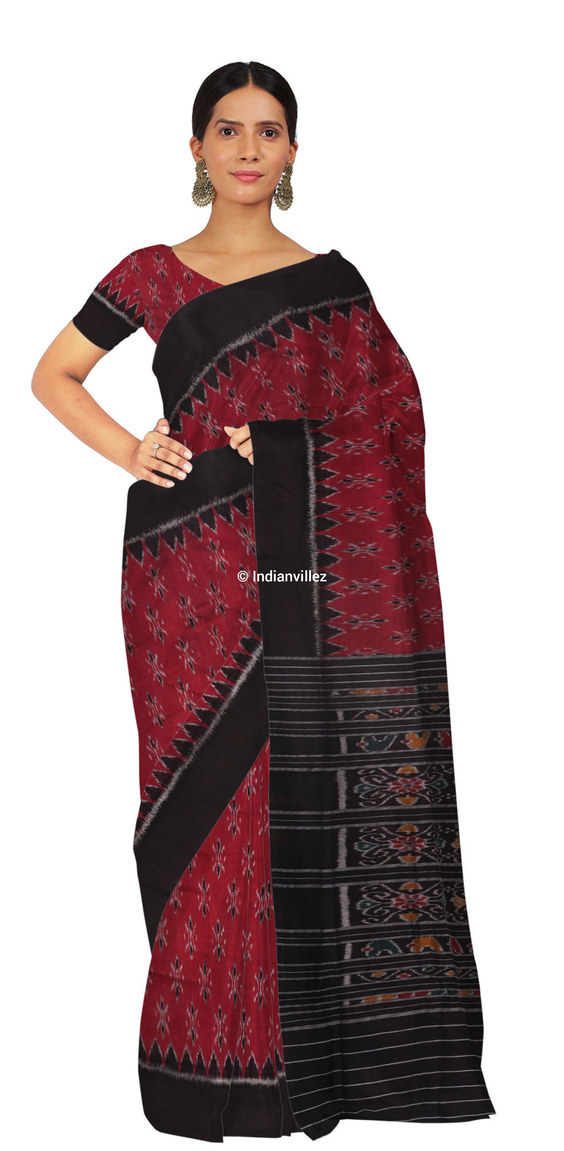 Mayur Black Mayurchandrika Odisha Handloom Cotton Saree