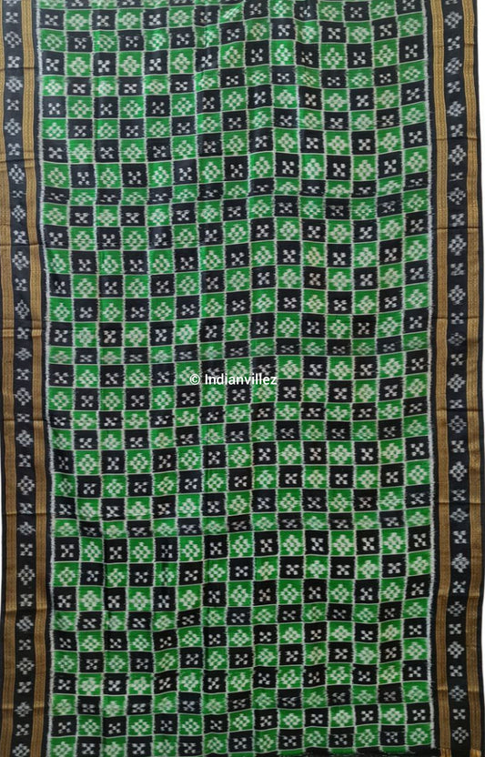 Green Black Body Pasapali Odisha Handloom Khandua Silk Saree