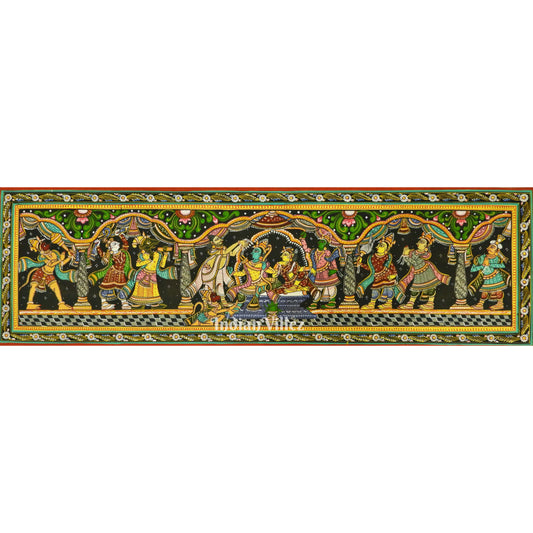 Sita Vivah Theme Odisha Pattachitra Painting (12*40 Inch )