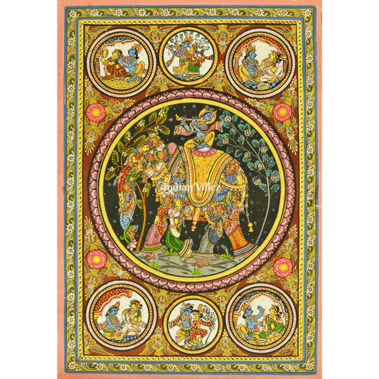 Kandarpa Hasti Pattachitra Painting For Home Wall Art Decor