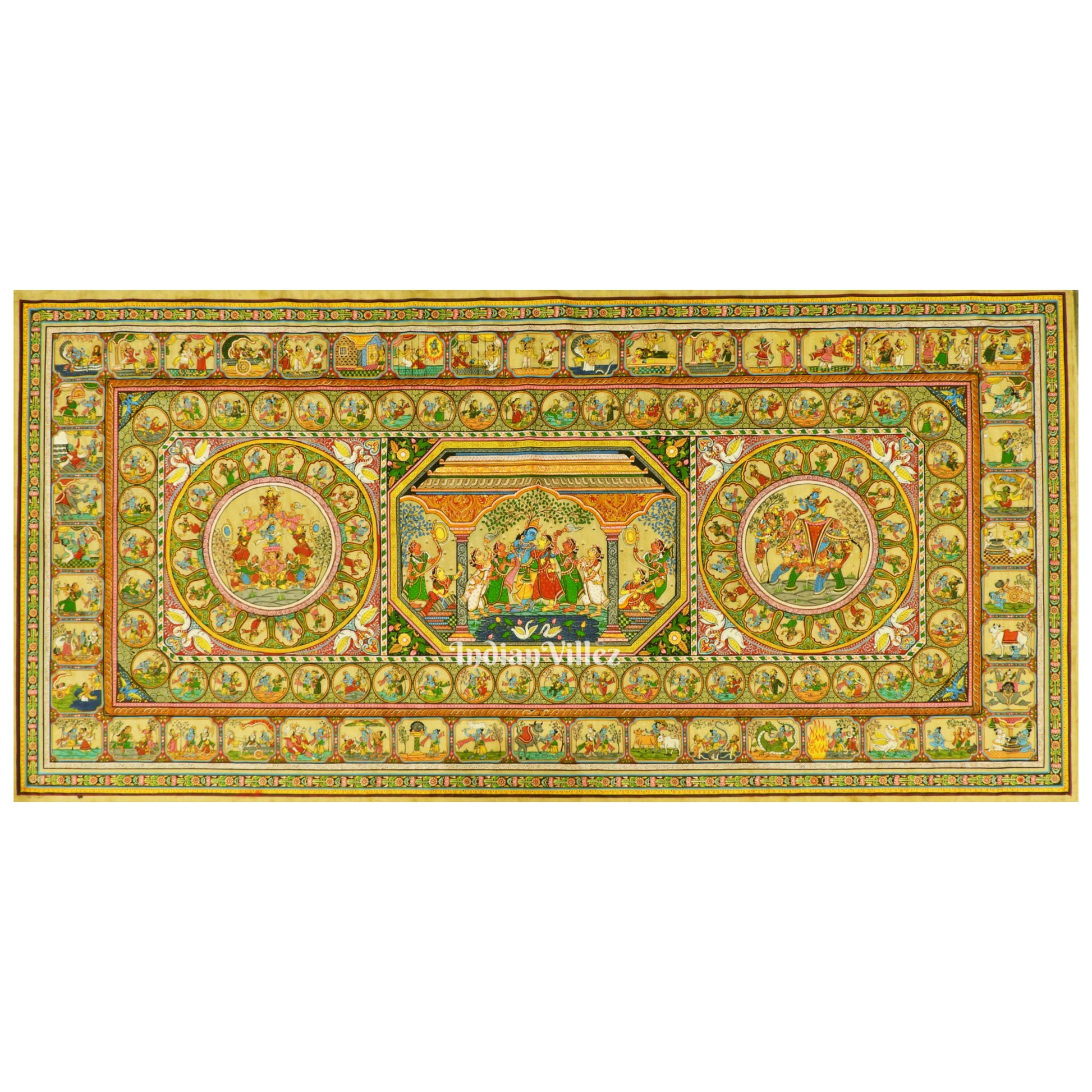 Krishna Leela Pattachitra Art Painting For Home Wall Art Decor