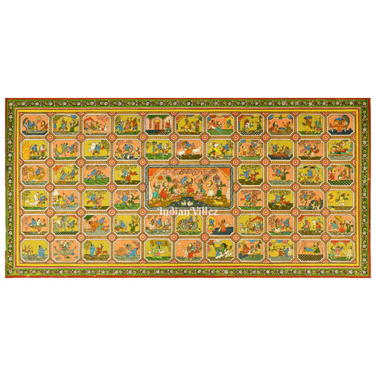 Shree Krishna Life Story Pattachitra Painting for Home Wall Art Decor