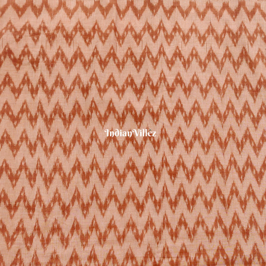 Brown Zigzag Pattern Sambalpuri Cotton Dress Martial 