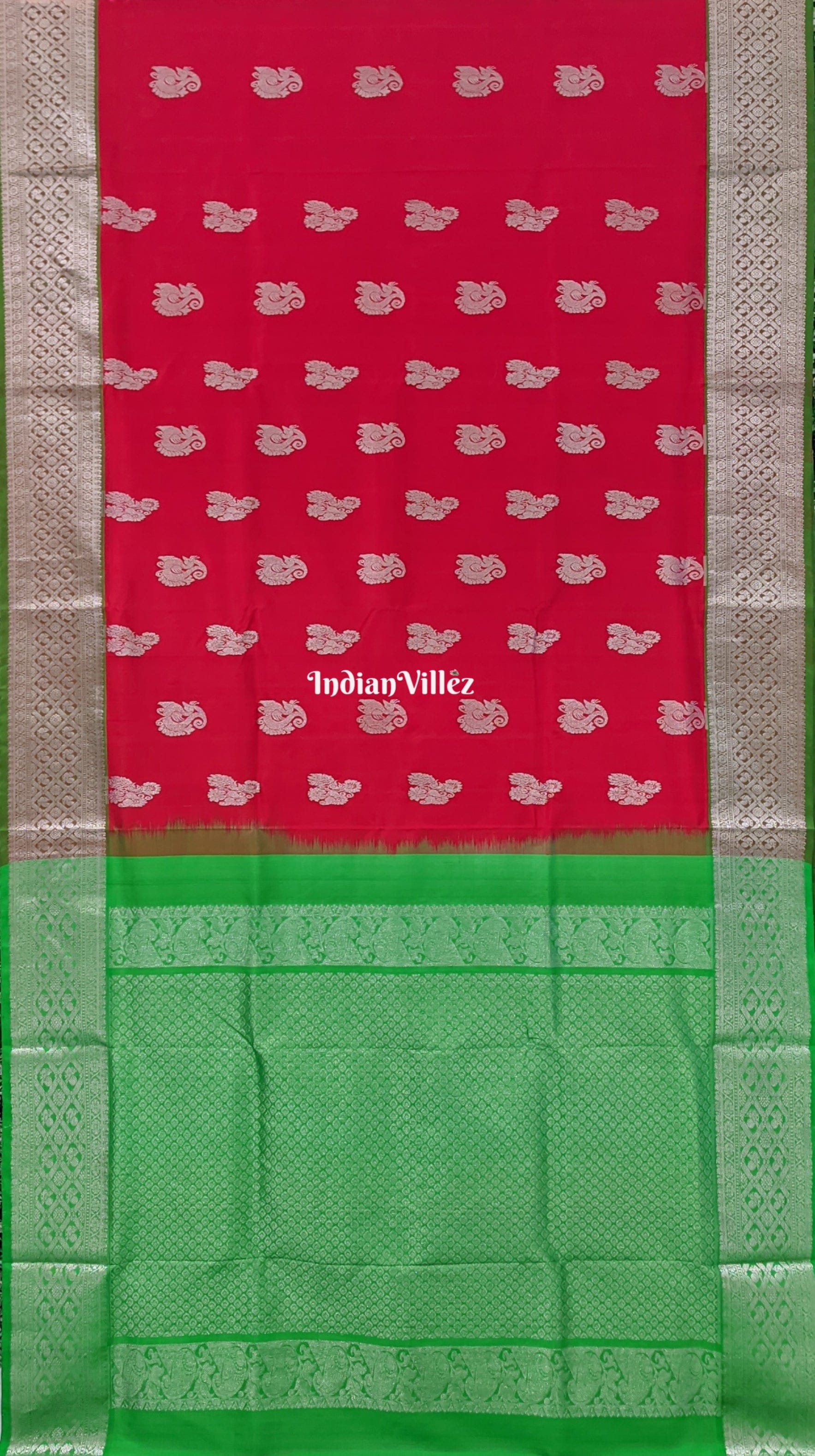 Pink & Green Venkatagiri Silk Pattu Saree