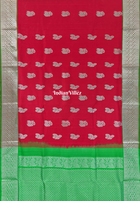 Pink & Green Venkatagiri Silk Pattu Saree