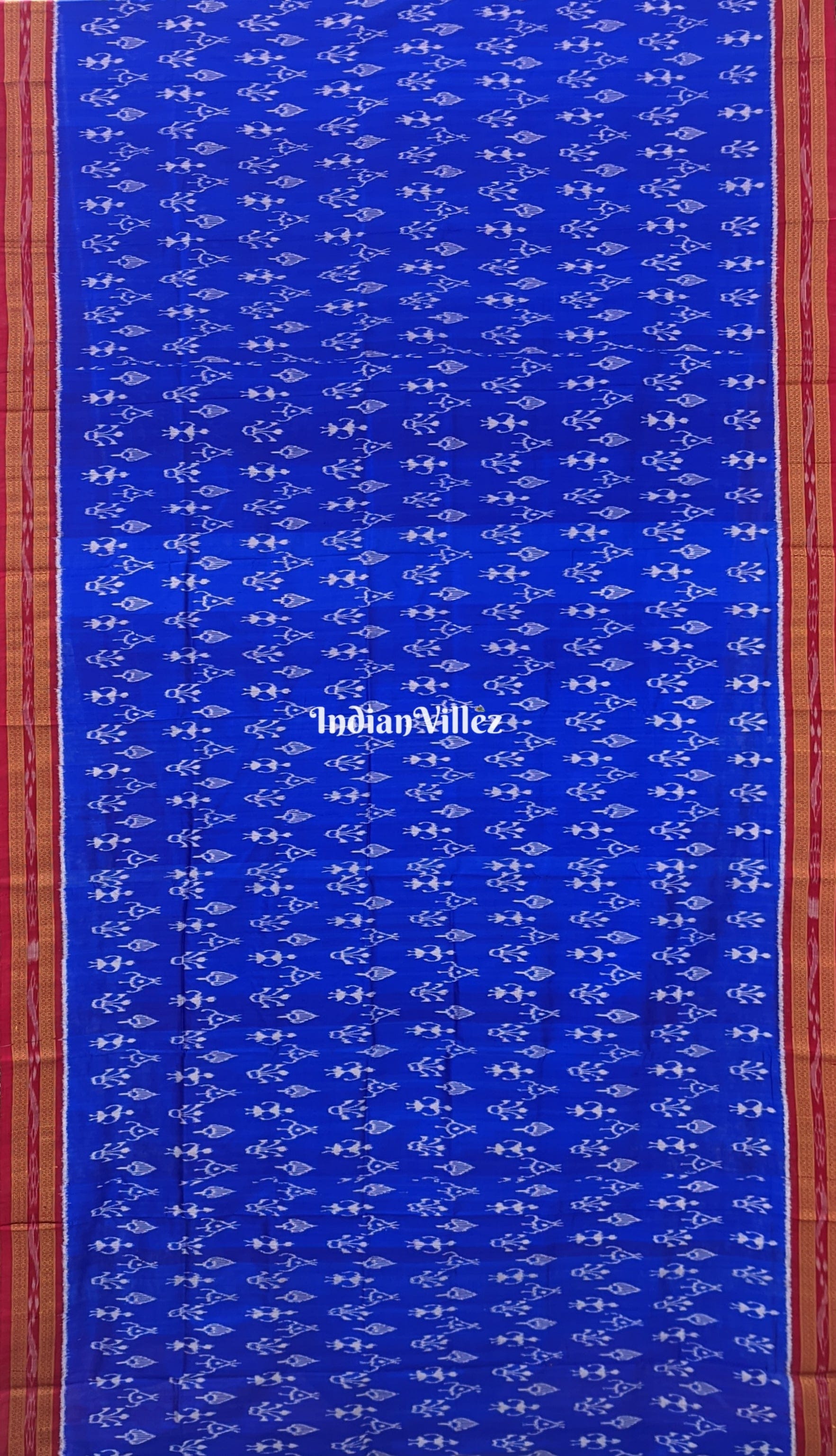 Blue Tribal Themed Odisha Handloom Khandua Silk Saree