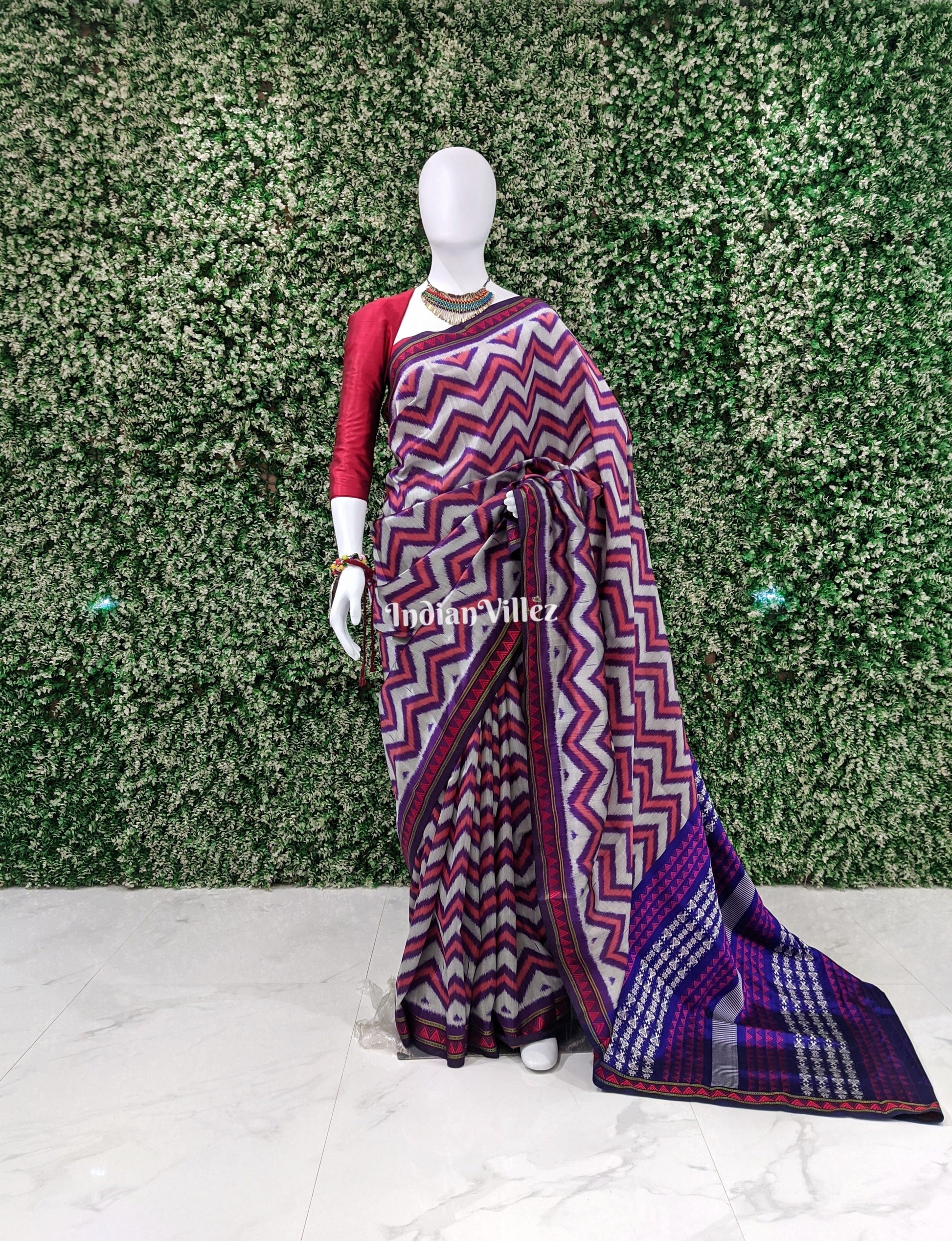 Wave Design with Unique Dongria Border and Pallu Odisha Handloom Saree