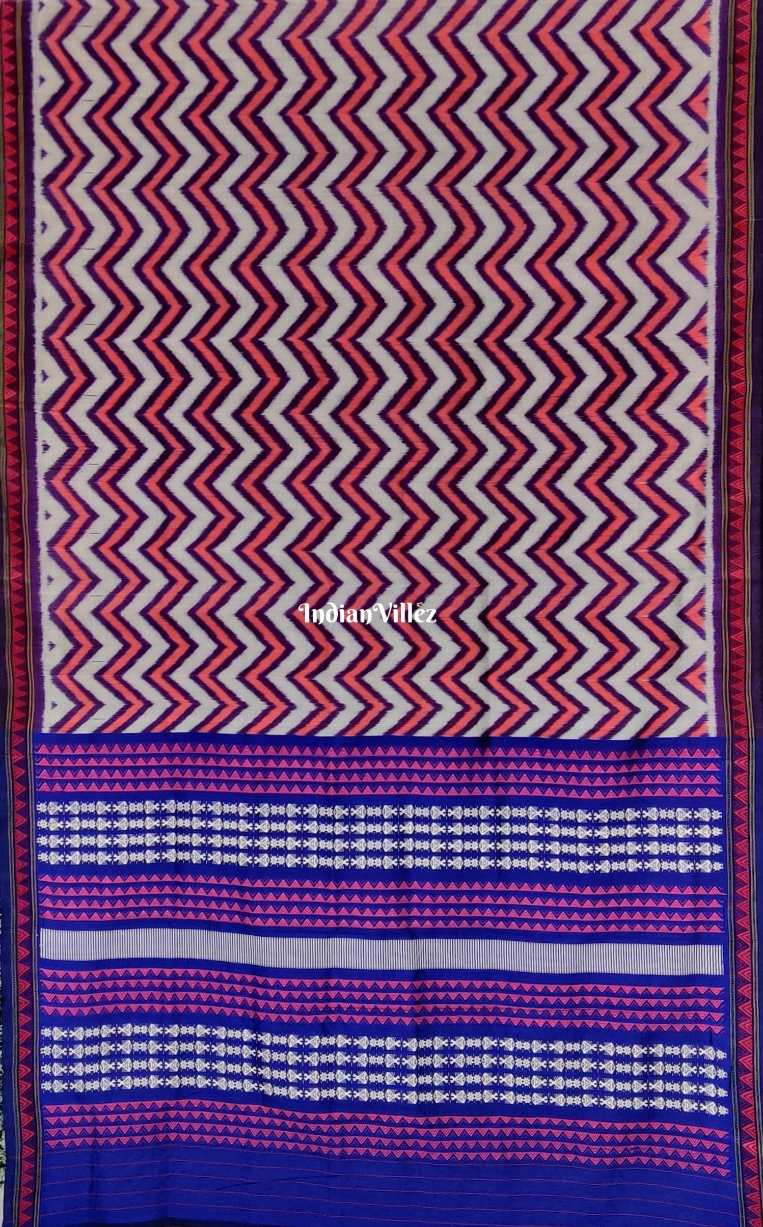 Wave Design with Unique Dongria Border and Pallu Odisha Handloom Saree