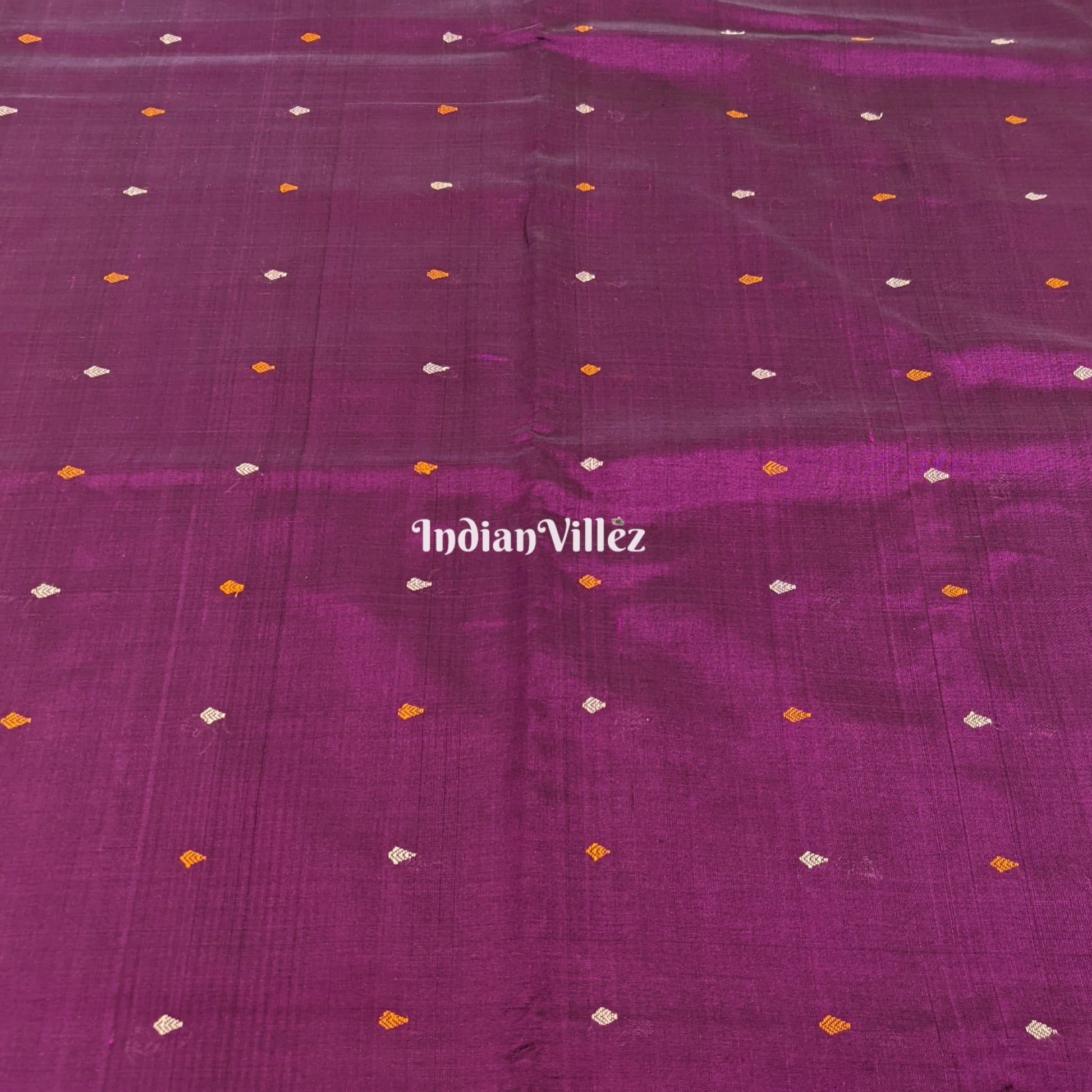 Magenta Bomkai Silk*Cotton Ikat Fabric