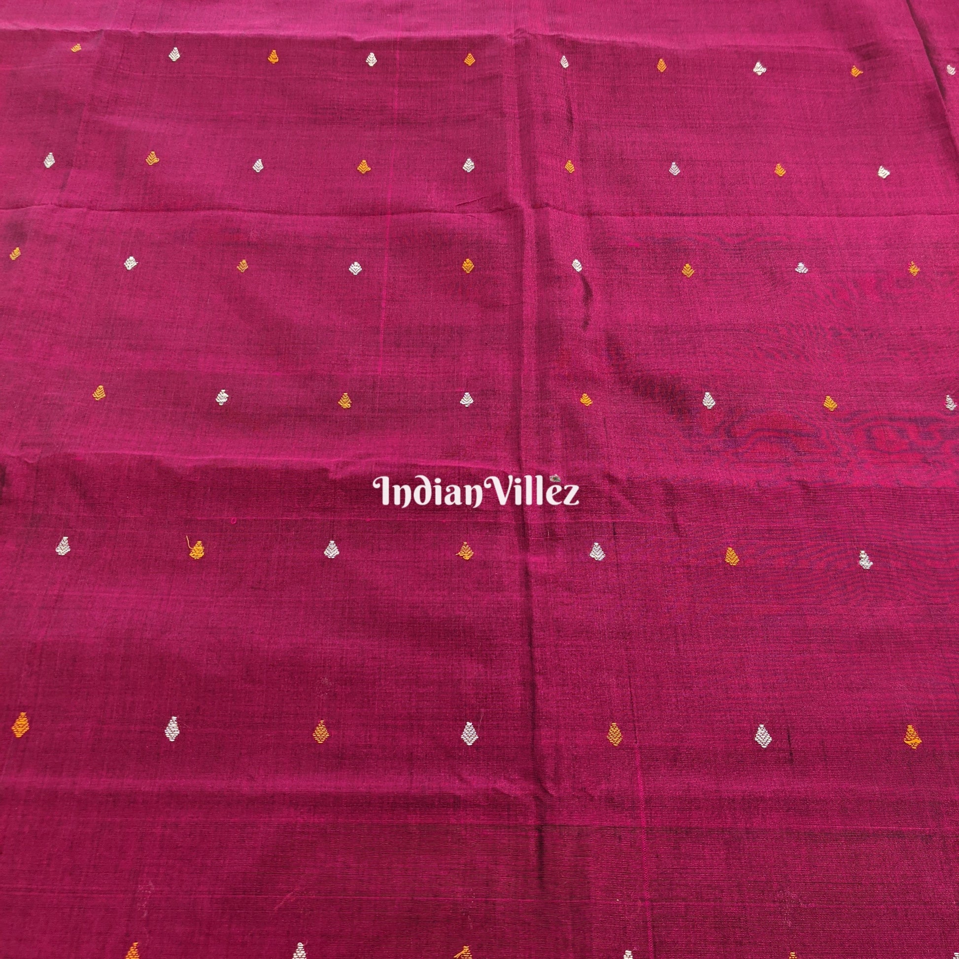 Magenta Odisha Handloom Silk*Cotton kat Fabric