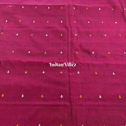 Magenta Odisha Handloom Silk*Cotton kat Fabric