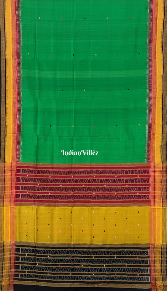 Green Kathiphera Ikat Odisha Handloom Khandua Silk Saree