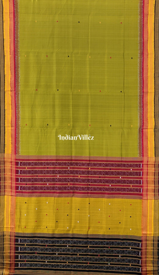 Mehndi Green Kathiphera Ikat Odisha Handloom Silk Saree