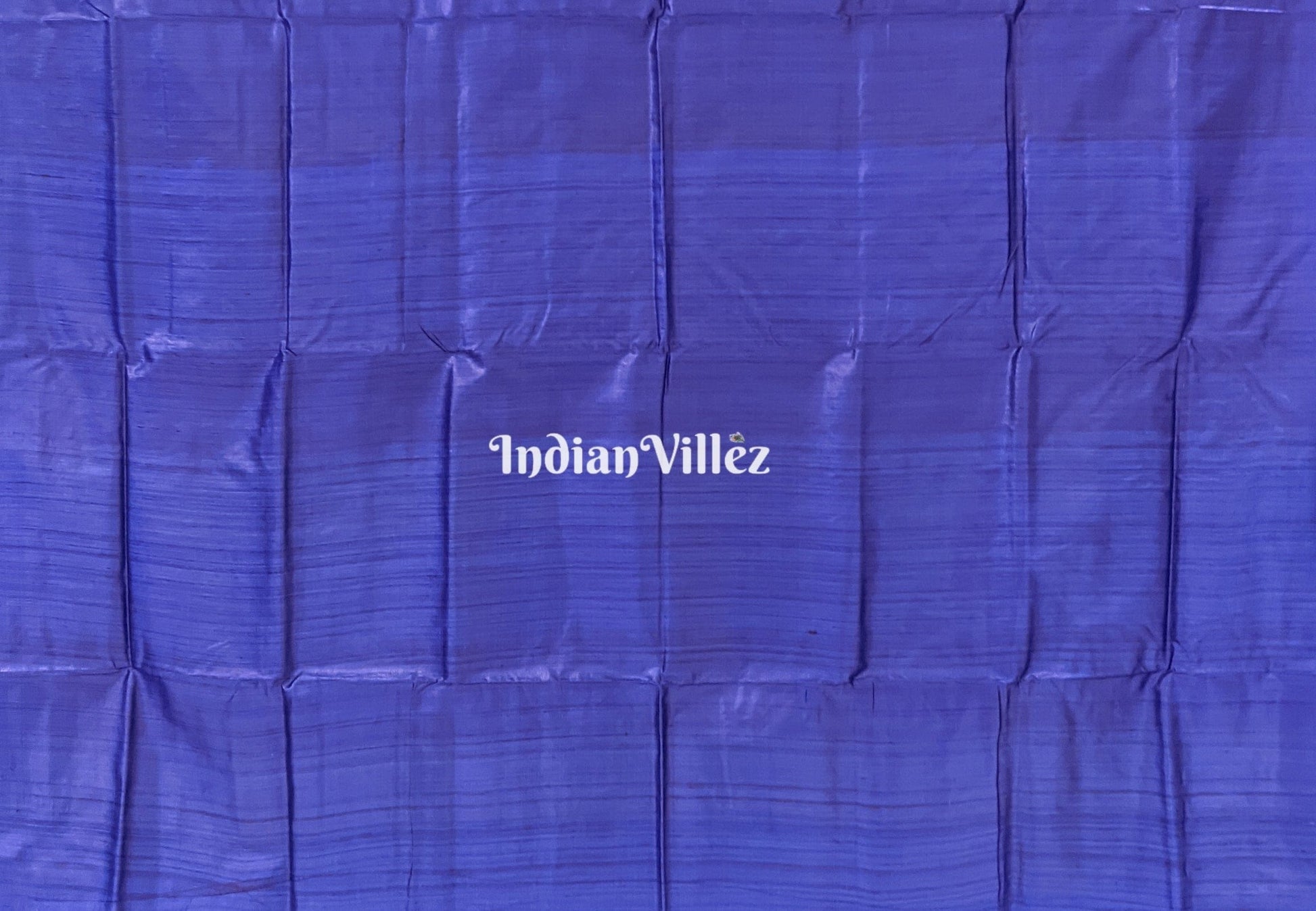 Bluish Dolabedi with Temple Border Tussar Silk Saree