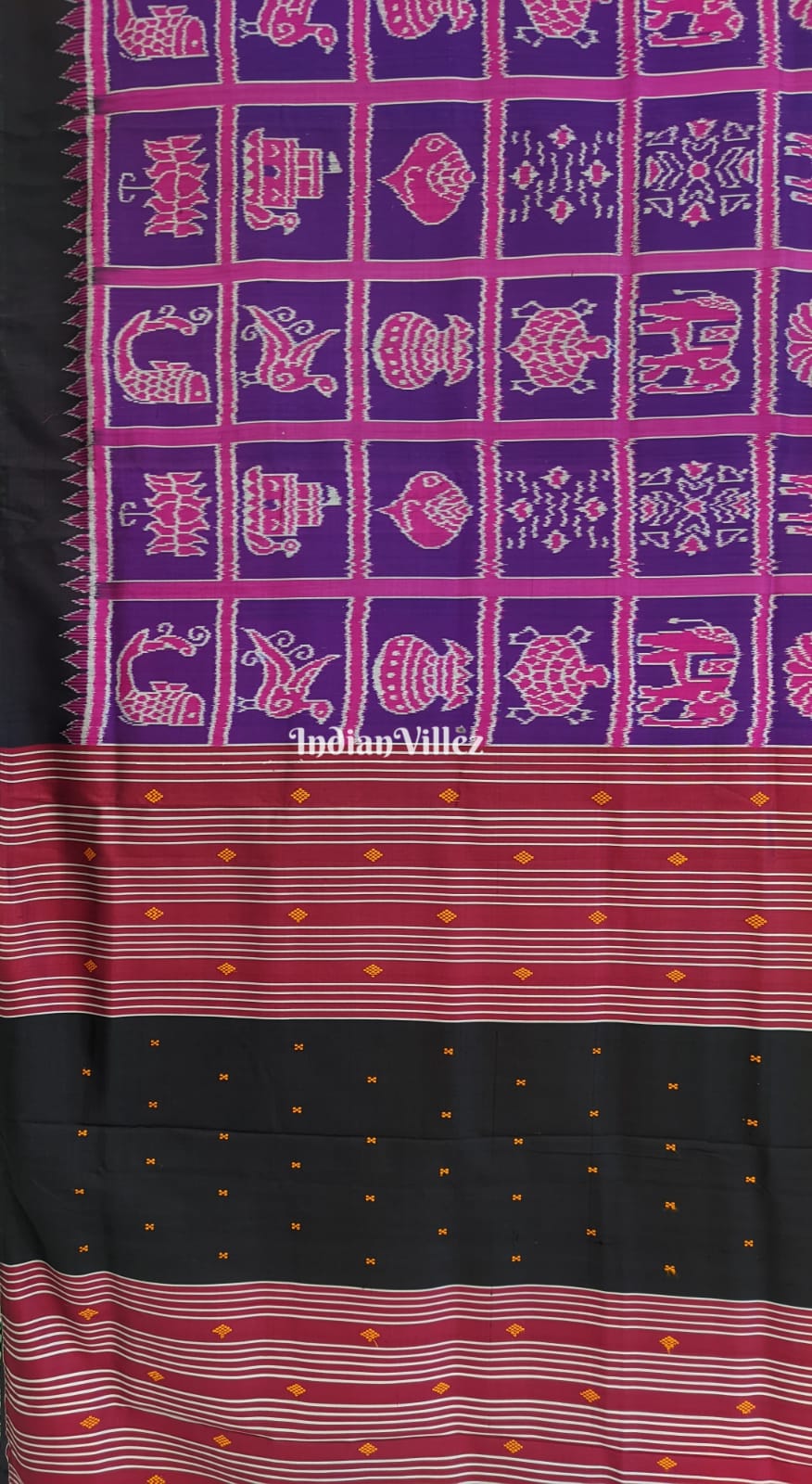 Purple Odisha Ikat Nabakothi Contemporary Silk Saree