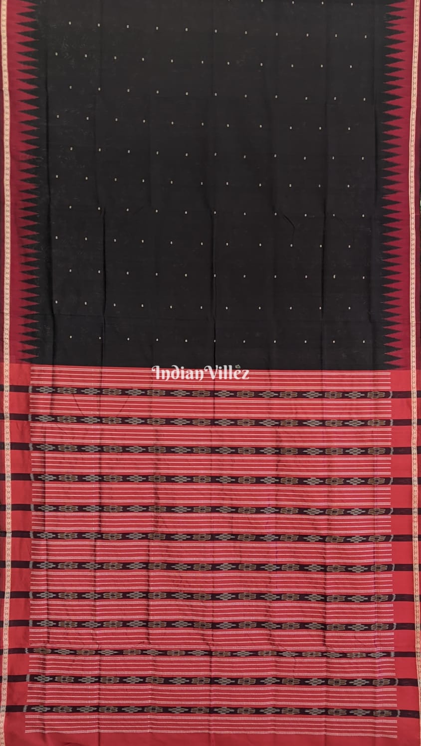 Black Bomkai Sambalpuri Silk Saree