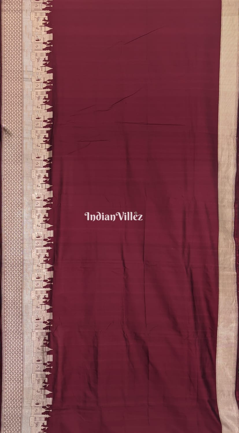 Maroon Kashi Banarasi Katan Silk Saree