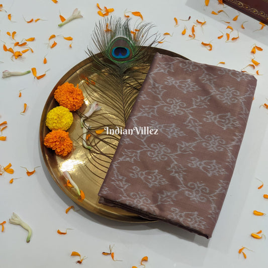 Tortilla Brown Sambalpuri Ikat Natural Dyed Silk Saree