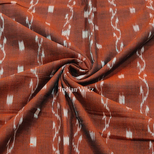 Brown Tipa Design Sambalpuri Ikat Cotton Fabric