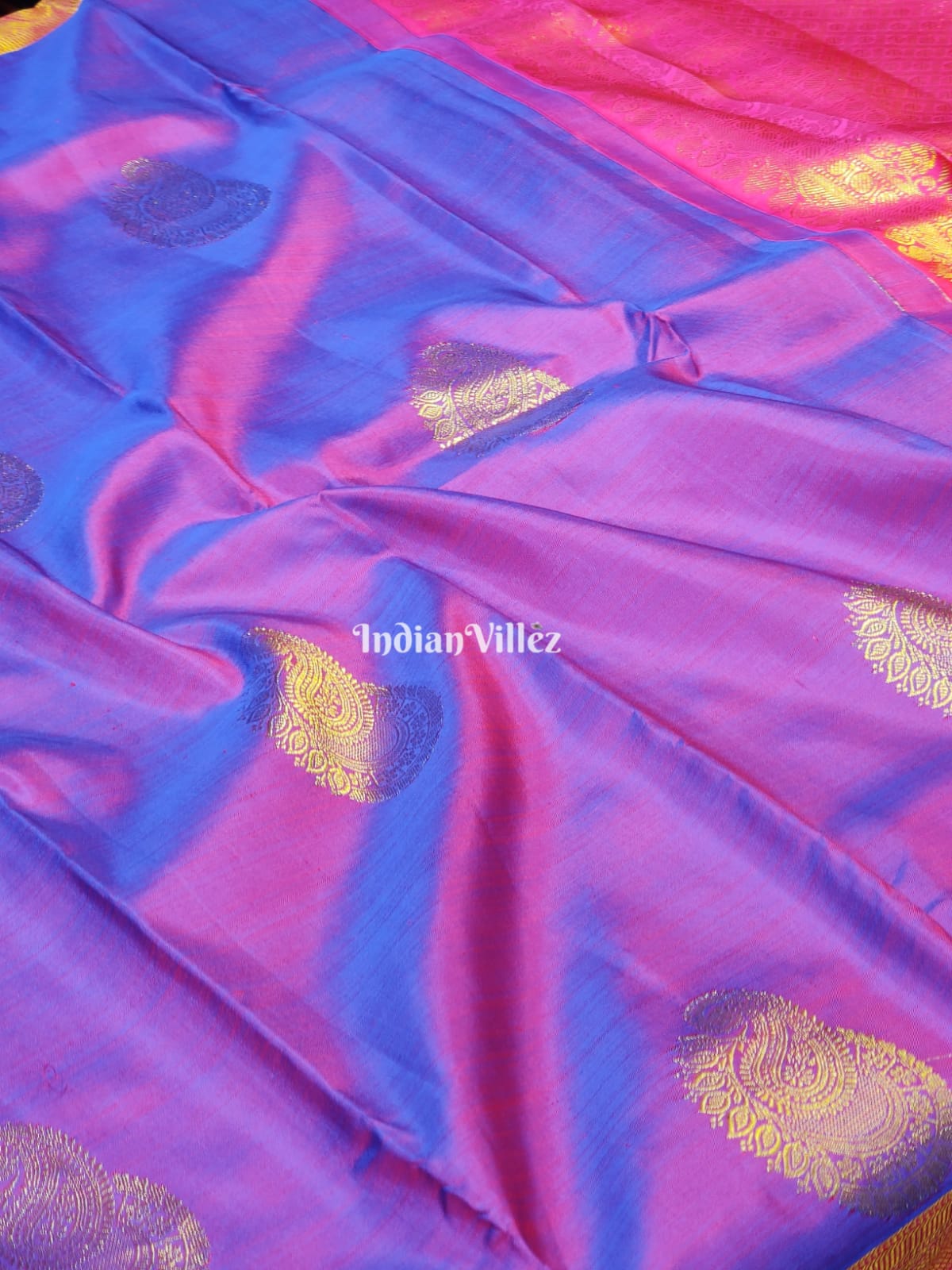 Purple Dual Tone Kanchipuram Silk Saree