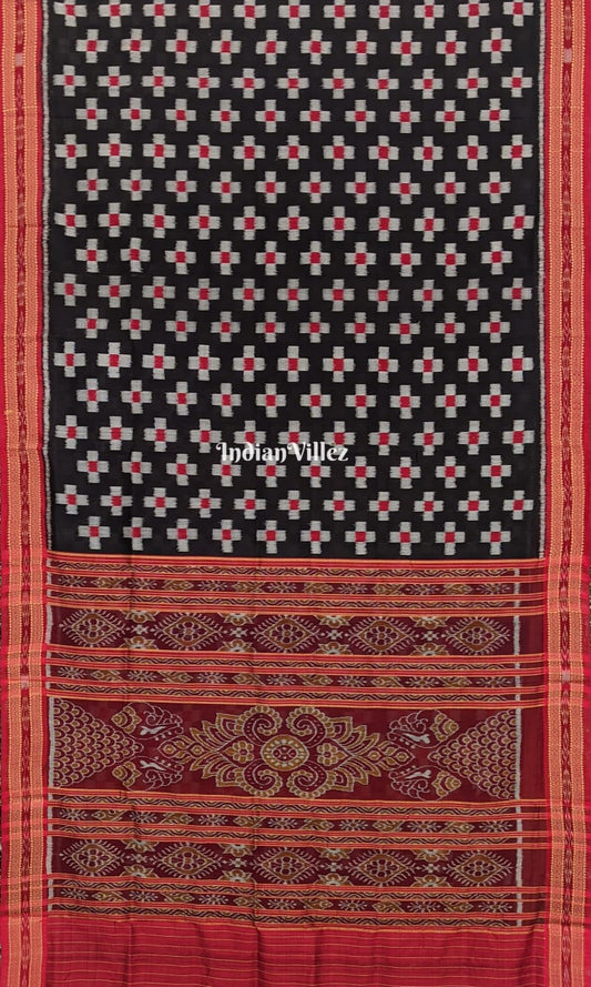 Black Body Pasapali Odisha Ikat Khandua Silk Saree