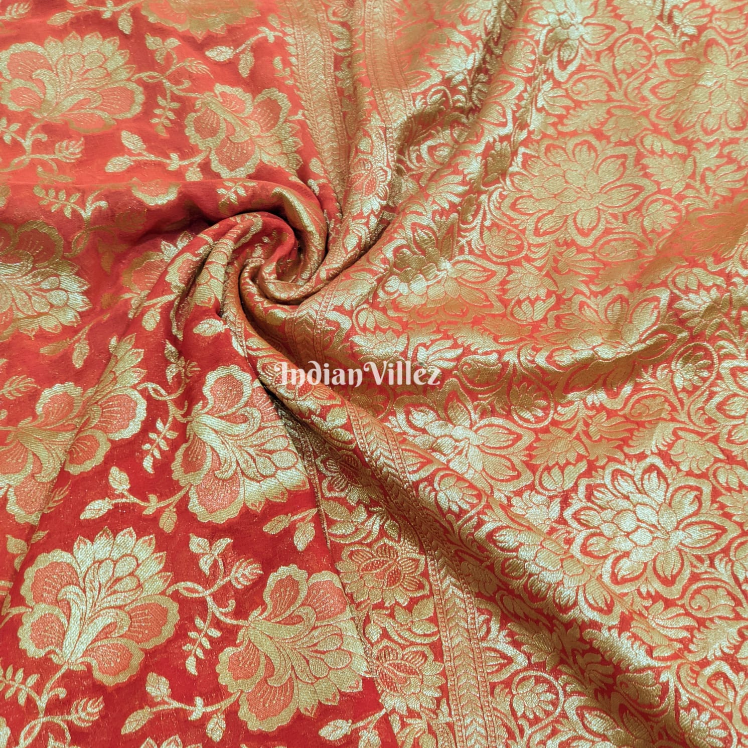 Orange Rangkaat Banarasi Khaddi Georgette Saree