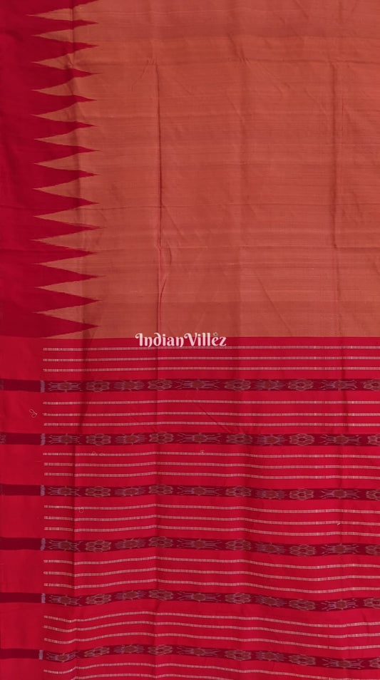 Brick Red Sambalpuri Ikat Silk Saree