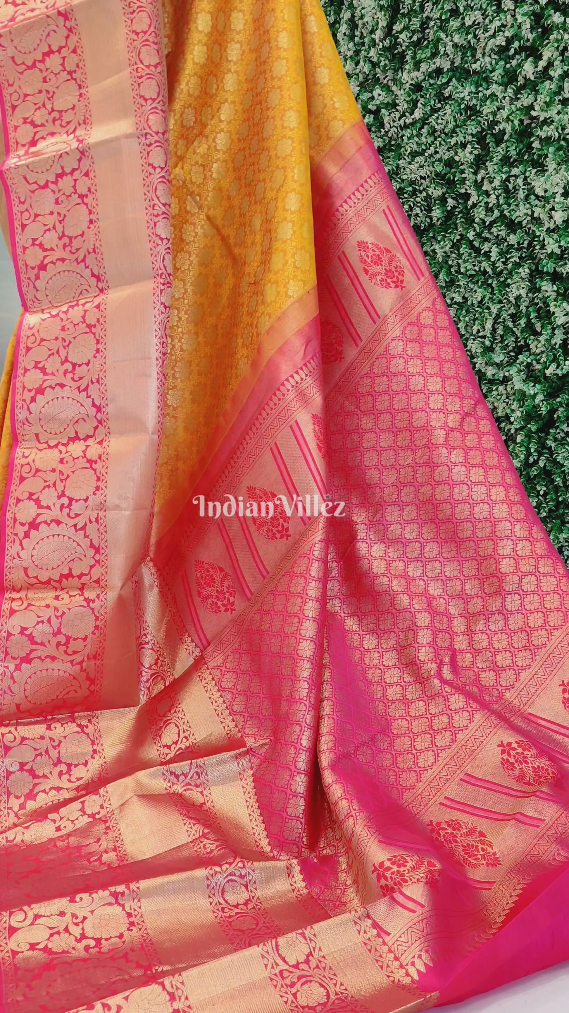 Yellow Rani Border Kanjivaram Silk Saree