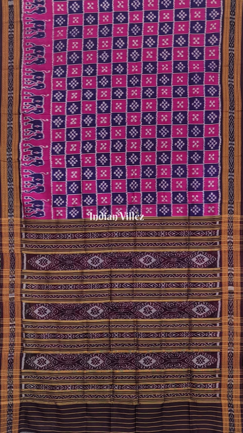 Pink Body Pasapali Khandua Silk Saree