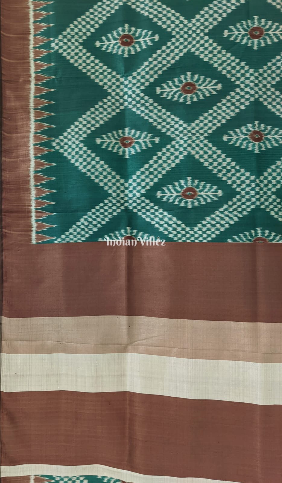 Bottle Green Tarabali Odisha Ikat Contemporary Silk Saree