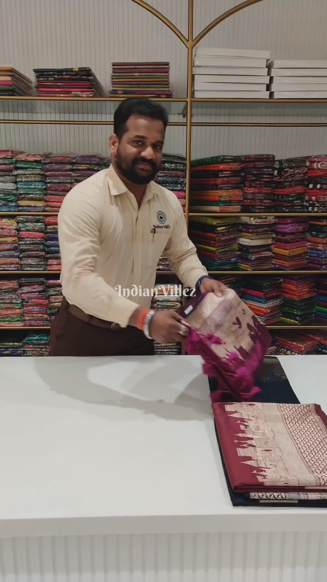 Maroon Kashi Banarasi Katan Silk Saree