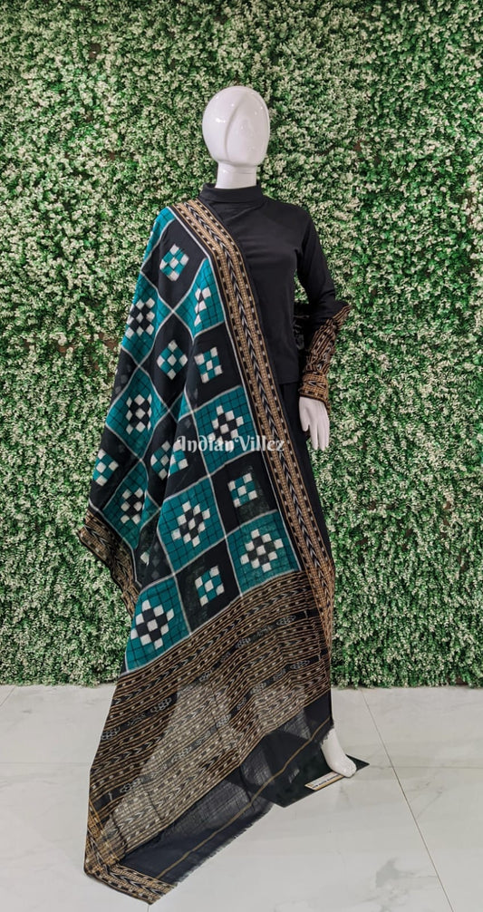 Black Bottle Green Pasapali Cotton Dupatta