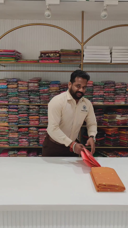 Peach Paithani Silk Saree