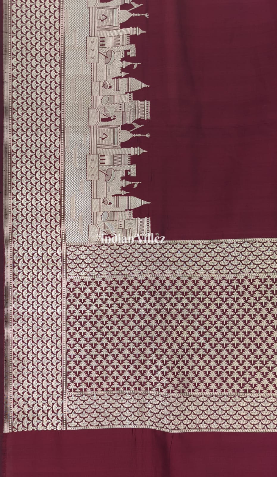 Maroon Kashi Banarasi Katan Silk Saree