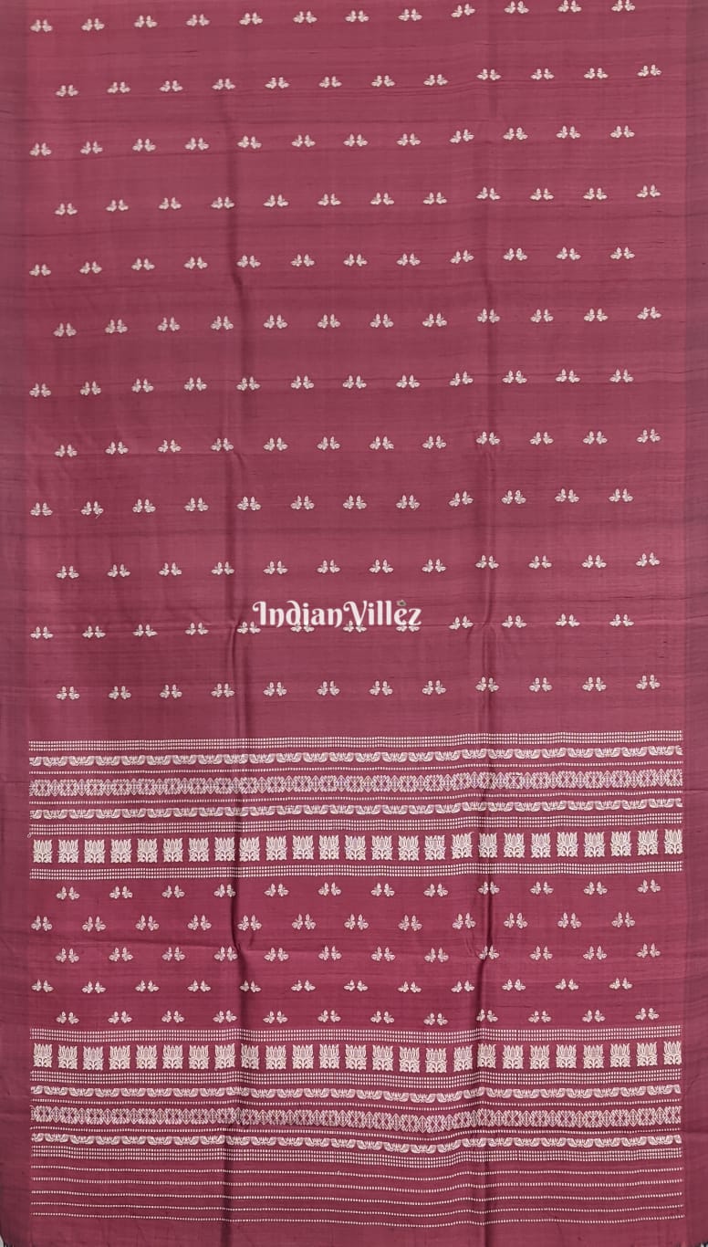 Maroon Butterfly Design Gopalpur Tussar Silk Saree