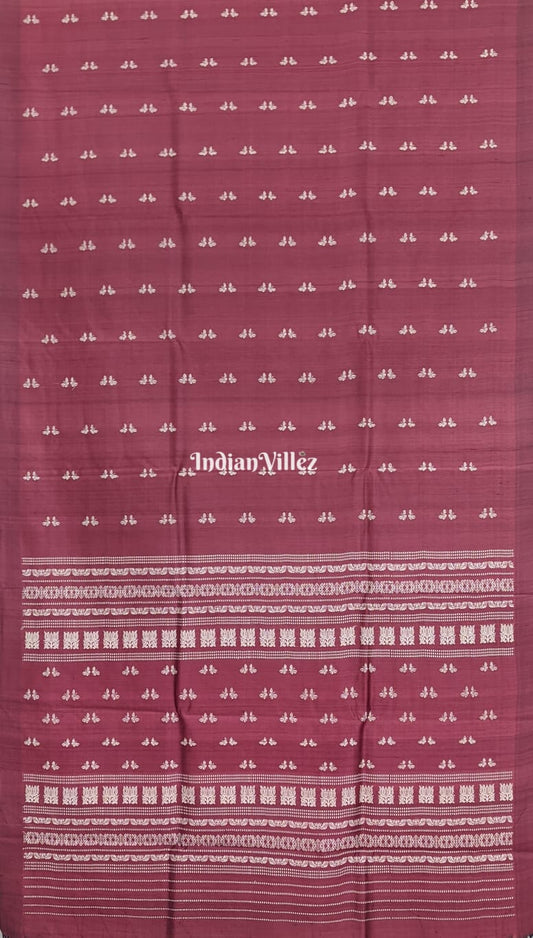 Maroon Butterfly Design Gopalpur Tussar Silk Saree