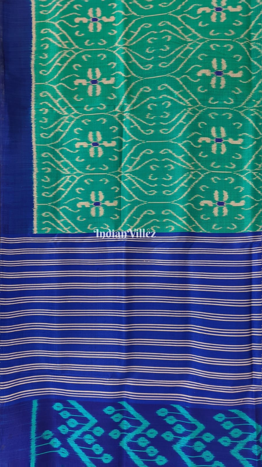 Copper Sulphate Odisha Ikat Contemporary Silk Saree