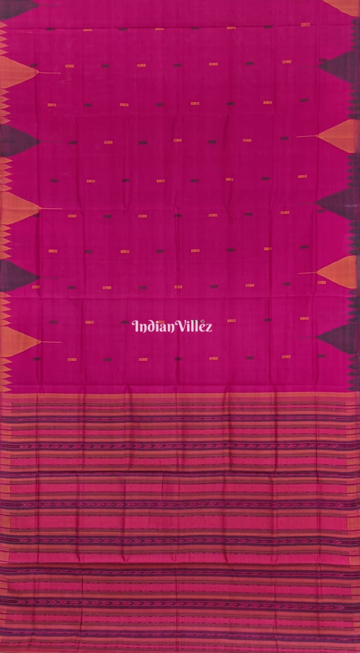 Pink Odisha Handloom Sambalpuri Tussar Silk Saree