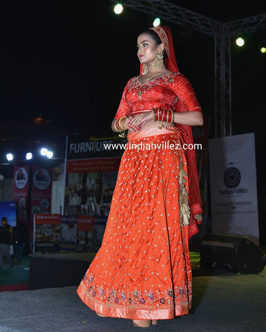 Red Zardogi Work Handloom Silk Bridal Lehenga Choli - IndianVillèz